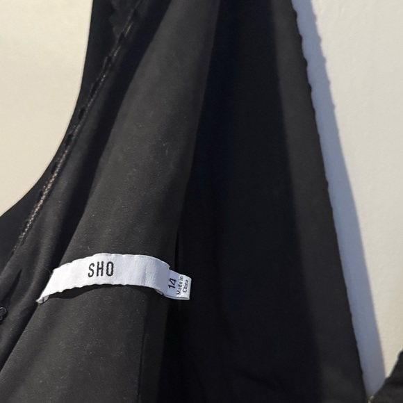 Tadashi Shoji Black Plunge Neck Tiered Ruffle Mini Cocktail Dress - Picture 3 of 13